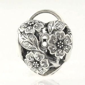 Pandora Floral Heart Padlock Charm
